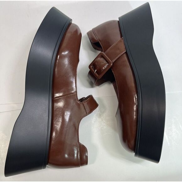 Free People X Jeffrey Campbell Ichika Mary Jane Platform Brown Size 9 - Picture 9 of 11